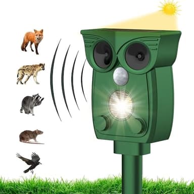 Jarper Repelente para Gatos, Ahuyentador de pajaros, Solar Ultrasónico Ahuyentador Pare Animales, Ultrasonido Repelente para Palomas Solar, Resistente al Agua, para jardín/Patio, eficaz contra Gatos