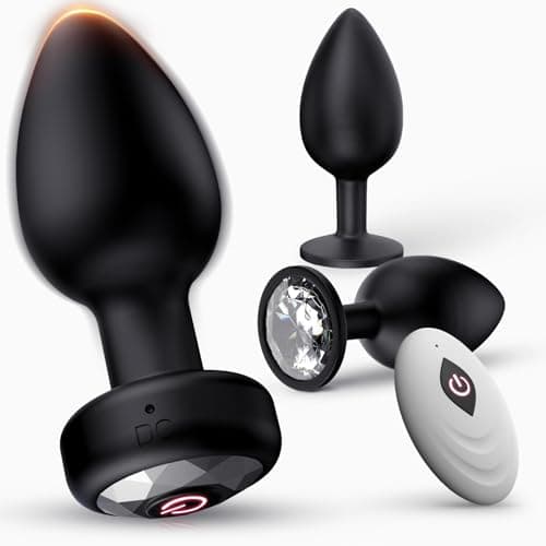 Plug Anal Juego de 3, Dildo Anal Plug Dilatador Plug Anales,con Vibración para Mujer Hombre 10 Modos Juguetes Sexuales, Silicona Butt Plug Consolador Anal Juguetes Eróticos para Pareja Sexuales