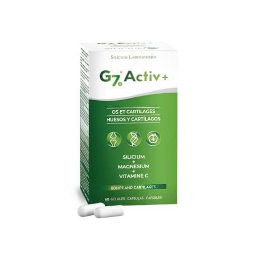 G7 Activ+. Fórmula Mejorada. Suplemento De Silicio Con Vitamina C Y Magnesio Que Mejora El Mantenimiento Normal Del Los Huesos Y Las Articulaciones. Aporte De Energía Extra Y Vitalidad. 60 Cápsulas.