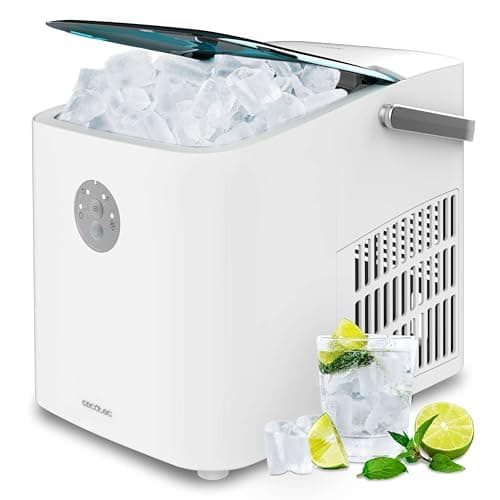 Cecotec Máquina de Hacer Hielo con Ventana, Ice Maker, Chillin' Ice 1200 Go 120W, Capacidad de Producción Diaria de 12 kg, Hielo en 6-8 minutos, 2 Tamaños de Cubitos, Control Sencillo