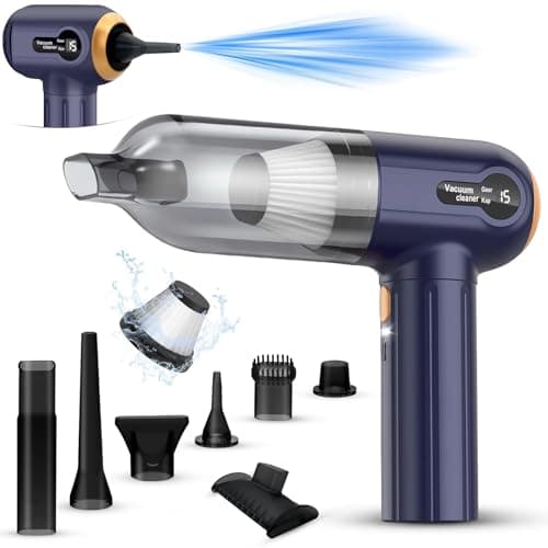 AKOFIC Aspirador de Mano, 15000PA Aspirador Coche Potente, Mini Aspirador Portátil Recargable de Mano, Aspiradora Sin Cable Coche para Pelo de Mascotas, Coche, Hogar, Oficina, con Pantalla LED