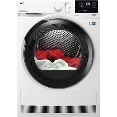 AEG TR818A4OB Secadora con Bomba de Calor 8 Kg, Libre Instalación, Motor Inverter, Función Vapor, Programa Rápido, Secado Mixto y Antibacteriano, Serie 8000, Blanco, A+++, Fabricado en UE