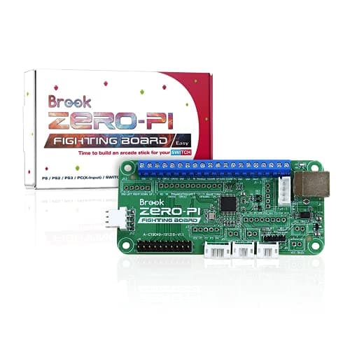 Brook Zero- Pi Fighting Board versión fácil – Compatible con Switch/PS3/PS2/PS/PC (X-Input)/emulador de Juegos Retro a Cabezal de Terminal de Tornillo de Palo Arcade Incluido