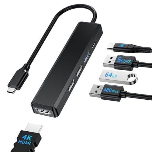 HUB USB C 5 en 1 BHHB Adaptador Hub USB-C a HDMI 4K@30Hz, PD 100W, USB 3.0 5Gbps, Adaptador USBC Compatible con MacBook Pro/Air, iPad Pro, iMac, iPhone 15 Pro/Pro MAX, XPS, Thinkpad
