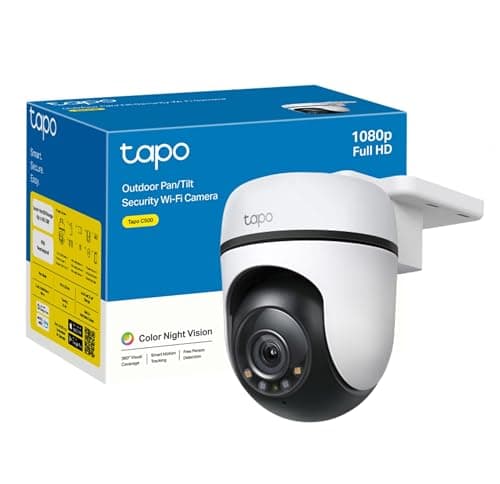 TP-Link Tapo C500 - Cámara Vigilancia Wi-FI Exterior 360º , Resolución 1080p, Detección Movimiento, Visión Nocturna hasta 30 m, Audio Bi-direccional, Sirena, Compatible Alexa y Google, 2MP