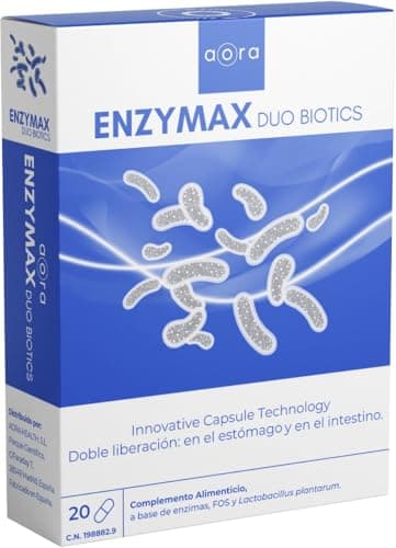 Enzymax Duobiotics | Enzimas digestivas veganas | Mejora la digestión | Probioticos y prebioticos intestinales | Regenera flora intestinal | Microbiota sana | Reduce gases | Reduce hinchazon