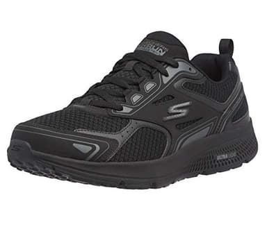 Skechers Go Run Consistent, Zapatillas de trail running Hombre, Black Leather Synthetic Charcoal Trim, 41 EU