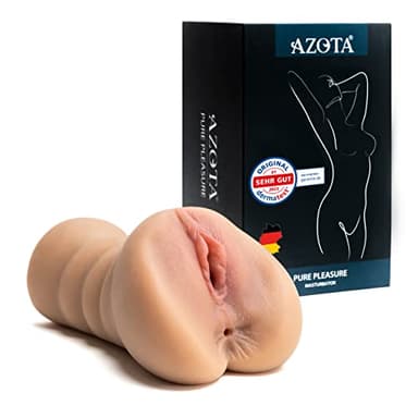 AZOTA Masturbador Realista Masculino 2EN1 3D Vagina Anal Juguetes Sexuales para Hombres Pussy Juguetes Eróticos para Pareja Real Sex
