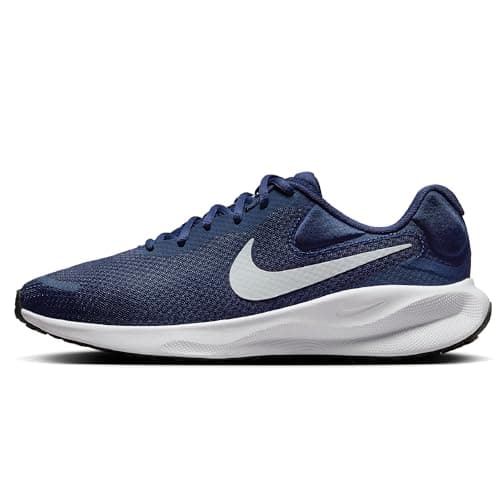 Nike Revolution 7, Zapatillas para Correr Hombre, Hoja Azul Marino Medianoche Platino Puro, 45 EU