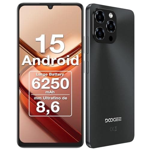 DOOGEE Note 58 Teléfono Movil Android 15 (2025), 6250mAh Batería, T7250 Octa Core, 32GB+128GB Smartphone, 6,56" HD+ IPS 90Hz, 16MP+8MP, Cuerpo de 8,6mm Telefono, Face ID/NFC/OTG/GPS/Doble SIM 4G Movil