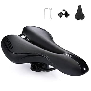 ENJOHOS Sillín de Ciclismo, Asiento de Bicicleta Sillín de Asiento de Bicicleta de Gel Cómodo Silla de Montar (Negro)