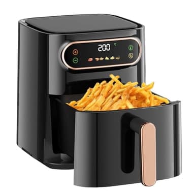 Freidora de Aire 7L 1350W Air Fryer Digital Horno Eléctrico para Freír Freidora sin Aceite Multifunción Panel de Control Digital Táctil Sistema de Circulación de Aire Rápido (Negro-7L)