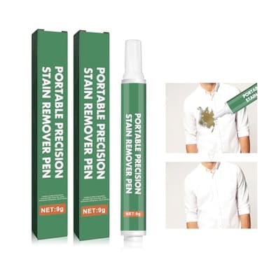 Rotulador Quitamanchas Lápiz Quitamanchas Quitamanchas Para Ropa Varillas Antimanchas Eficaces, Apto Para Viajes Y Portátil, Fácil De Quitar Grasa Sangre Café Tinta Vino - 2 Piezas