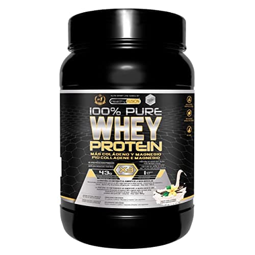 Healthy Fusion Whey Protein | Proteína whey pura con Colágeno + Magnesio | Tonifica y aumenta la masa muscular | Mejora tus entrenamientos | 1000g de proteína (Vainilla)