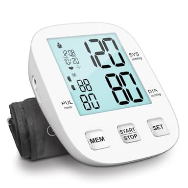 Tensiometro de Brazo Tensiometro Digital, HOLFENRY Tensiometro de Muñeca Blood Pressure Monitor Con 22-47cm/9-17 inches Manguito Grande Ajustable para Adultos Mayores, para Uso en Casa o de Viaje
