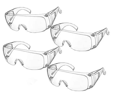 Gafas de Protección,4 PCS Gafas de Seguridad Gafas Protectoras Antivaho Gafas a Prueba de Polvo para Niños Adultos Protección Ocular con Lentes de PC y Más Gruesas para Actividades Aire Libre