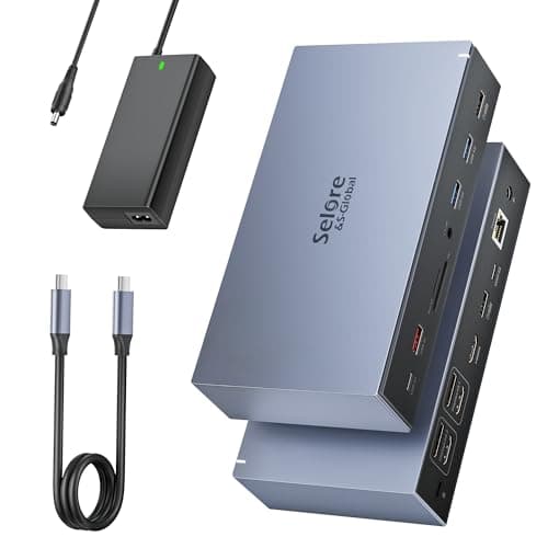 Displaylink Dock USB C Docking Station 3 HDMI 2 DP Universal Dockingstation 120W Fuente de alimentación Compatible con MacBook M1/M2,USB3.1 10G Adaptador Triple Monitor Dual DisplayPort RJ45 para HP