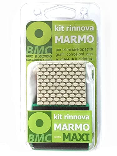 Kit maxi para renovar mármol - Para eliminar opacidad, arañazos, corrosiones, incrustaciones calcáreas y pulir encimeras, baños y suelos de mármol - Con 100 gramos de polvo abrillantador incluidos