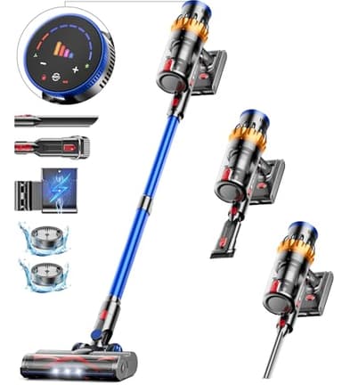 MIBODE Aspiradora sin Cable, 45kPa/550W/70Mins Escoba Aspiradora sin Cable con Pantalla Táctil, Aspiradora con Modo Automático y Cepillo Antienredos para Suelo/Alfombra/Pelos de Animales