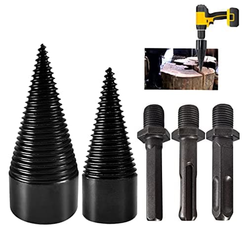 Umelee Broca para Dividir Madera, 32mm+42mm Brocas Divisora de Leña con 3 Ejes de Perforación, Broca de Partida de Madera para Dividir Troncos, Taladro Eléctrico, Cortador de Madera