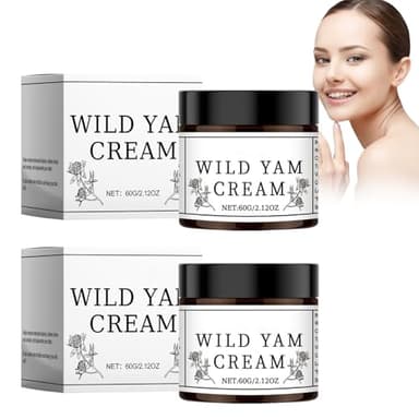 Grgowe 2PC Crema Orgánica De Ñame Silvestre,Crema De Ñame Silvestre Enriquecida Orgánica,Wild Yam Cream,Crema De Ñame Salvaje Para El Equilibrio Hormonal,Para Alivio De Las Pms y La Menopausia