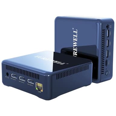 TUREWELL HSI 100 Mini PC, Mini PC Desktop con Alder Lake-N100, 16G DDR4 RAM 512GB SSD, WIFI6, 3 HD 2.1/BT 5.2/1000M Standard RJ-45, visualizzazione su 3 schermi