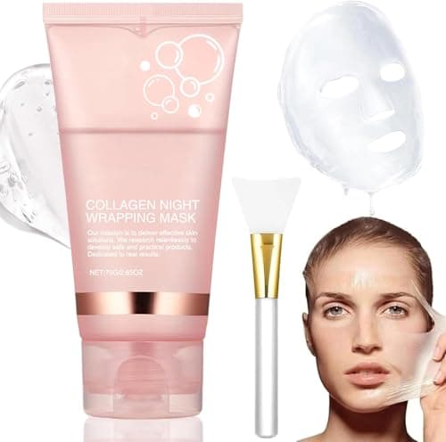 Mascarilla Colageno Facial Coreana,Collagen Night Wrapping Mask,Mascarilla Facial de Colágeno,Collagen Overnight Wrap Peel Off Mask, Mascarillas Faciales de Noche de Colageno Face Mask