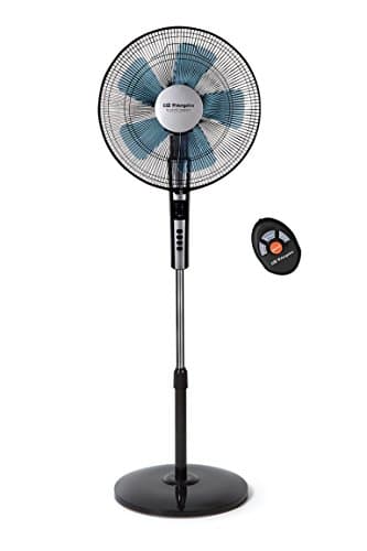 Orbegozo SF 0640, Ventilador Silencioso De Pie Con Mando A Distancia, Oscilante, Cabezal inclinable, Temporizador, 2 Velocidades + Turbo + Silent, 65 W Negro