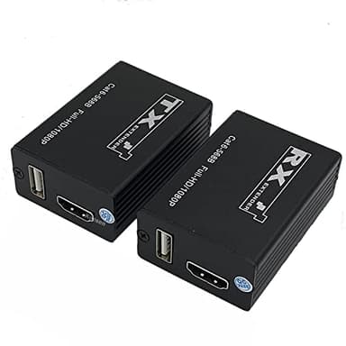 Extensor KVM HDMI RJ45 30M 1080P HDMI Extensor KVM con USB a Cat6 5E LAN Network Ethernet Extender para PS5 TV PC portátil HDTV (30M)