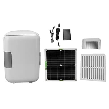 Refrigerador Portátil, Refrigerador Accionado Solar del Refrigerador del Congelador de DC18V, Panel Solar Monocristalino de 50W, Refrigerador RV de Gran Capacidad para Acampar