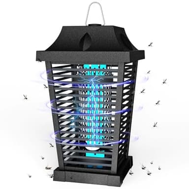 Lámpara Antimosquitos Eléctrico, 20W UV LED Mata Mosquito Lámpara Trampa, 4500V Atrapa Insectos para Insectos, Moscas, Polillas, Alcance Efectivo 100m² para Jardín, Dormitorio, Salón, Cocina