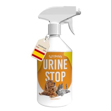 Petsly® Repelente Orina Perros y Gatos -500ml- Triple Acción - Adiestramiento, Evitar Pipi Perros y Gatos, Eliminador de Olores - Uso Interior y Exterior - No Mancha - Aroma Cítrico - Repelente Gatos