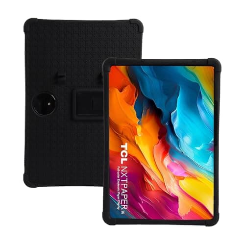 4 Cornors - Funda de silicona a prueba de golpes compatible con tablet Fro TCL NXTPAPER 14 de 14.3 pulgadas 9491G/T, funda protectora plegable con lápiz de protección completa (TCL 9194G/T 14.3 negro)