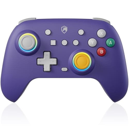 ECHTPower Mando Inalámbrico para Switch, Diseño Retro, Switch Pro RGB con Hall Joystick, Giroscopio, Turbo, Programable, 4 Vibraciones, Mando PC Wireless para Switch/Lite/OLED/PC/Android/iOS