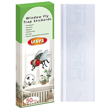Paquete de 50 trampas para Moscas de Ventana, trampas para Moscas de Frutas para Interiores, Tiras Adhesivas de Papel para Moscas, trampas para Moscas para Interiores Transparentes