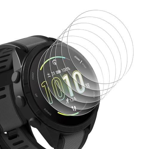 Bigqin 6 Piezas Protector de Pantalla Compatible con Garmin Forerunner 165/165 Music, HD Película Cristal Templado Compatible con Garmin Forerunner 165/165 Music, Anti-Arañazo