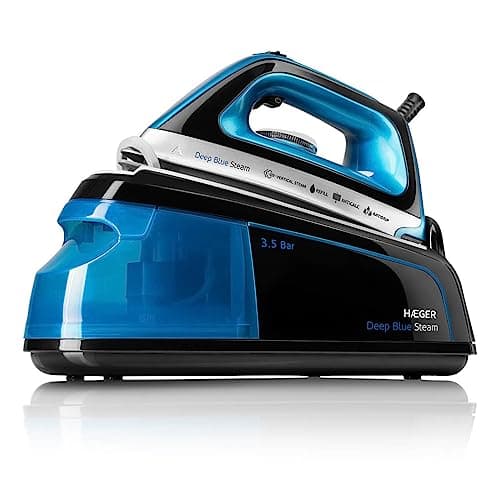 HAEGER Centro de planchado White Steam - 2200W, 3,5 bar, Vapor 80 g/min, caldera plancha (Blue)