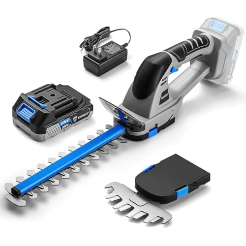 Cortasetos Bateria 20V: DEKOPRO Cortasetos Electrico 2 en 1 con Batería de 2000mAh y Cargador, Herramientas de Jardín, Tijeras de Poda, Tijeras de Césped