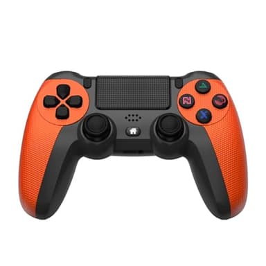 NK Mando para PS4 / PS3 / PC/Móvil Inalámbrico - Wireless Controller con Dualshock, Función Detección 6 ejes, Luz LED, Panel Táctil, Entrada para Auriculares, Cable de Carga incluido - Naranja