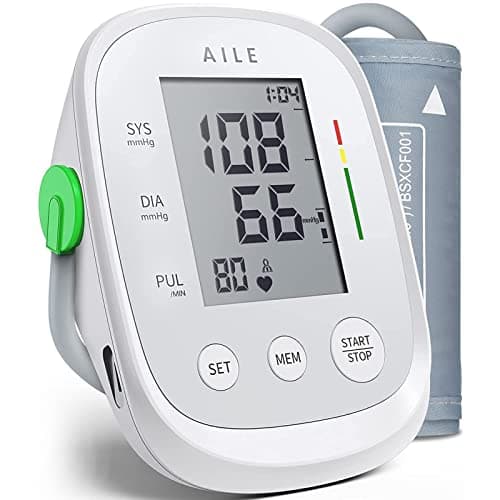 AILE Tensiómetro de Brazo Digital, Medidor Tension Arterial, Monitor De Presión Del Brazalete Tensiómetro 22cm-42cm, Aparato Para Medir La Tension Arterial (Blanco)