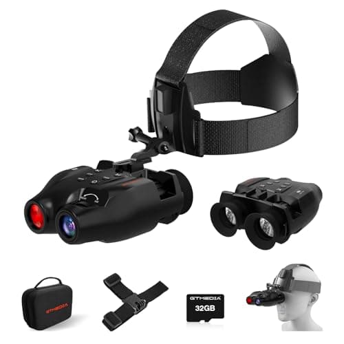 Night Vision Goggles,Head-Mounted Digital Infrared Night Vision Binoculars for Adults,5X Digital Zoom,HD Large Screen Binoculars Perfect for Hunting Outdoor Observation with 32GB TF Card