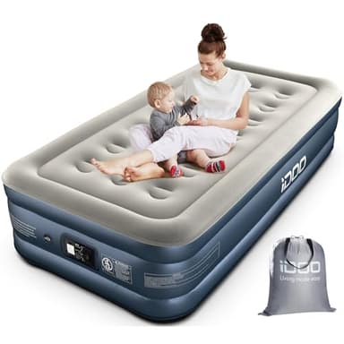 iDOO Colchón Hinchable, Cama Hinchable con Bomba de inflado incorporada.Rápido inflado/desinflado en Tan Solo 3 Minutos.para el hogar,Viajes Camping.Medidas:99x188x38cm.Peso máximo:250Kg(Sencillo)