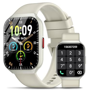 Reloj Inteligente Hombre Mujer con Llamadas Bluetooth, 1.96" HD Smartwatch Hombre con Pulsómetro/Monitor de Sueño, 113+ Deportivos Modos, para IP68 Impermeable Android iOS 2024 Blanco