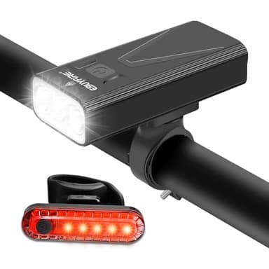 EBUYFIRE Luces Bicicleta Delantera y Trasera LED Recargable USB, 3000 Lumens Potente, 3 Modos, IPX5 Impermeable Luces Seguridad para Ciclismo de Montaña y Carretera(3 LED)