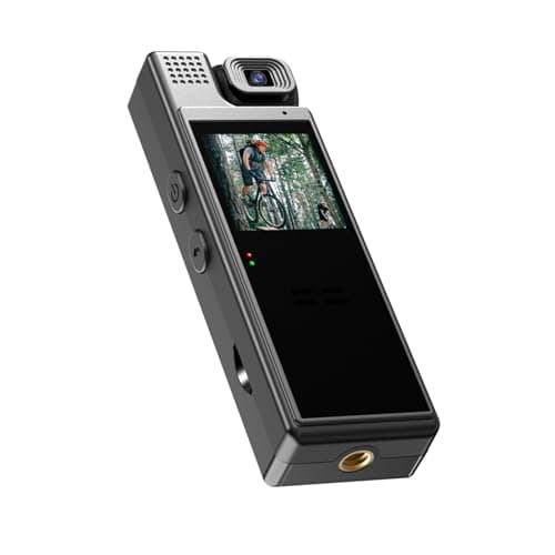 Andoer Mini cámara corporal 4K con lente de 180°, cámara de vídeo WiFi con pantalla TFT de 1,3 pulgadas, detección de movimiento de visión nocturna para grabación diaria/servicio/entrega/conferencia