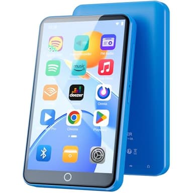 Reproductor MP3 de 80 GB con WiFi Bluetooth - Pantalla táctil IPS de 4 Pulgadas, Reproductor de música para niños, Reproductor MP4 Android con Spotify, Audible, Deezer, Play Store Music Apps