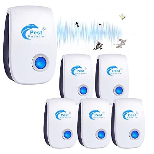 Repelente Ultrasónico de Plagas, 6 Pack Electrónico Repelente Mosquitos Insectos Control de Plagas,Repelente Ultrasónico Ratas para Moscas, Mosquitos, Ratones,Cucarachas, Arañas, Hormigas,Insectos