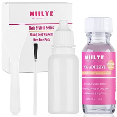 Pegamento impermeable para pelucas, transparente, invisible, sin desorden, adhesivo acrílico de sujeción fuerte para pelucas de encaje frontal y postizos de polietileno, Toupee, 0.5 onzas,15 ml