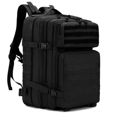 CINGHI LUSSO Mochila Militar 45L Mochila Tactica Mochila Hombre Mochila Viaje Mochilas Escolares Mochila Deporte Hombre Mochila Senderismo Supervivencia（Negro）
