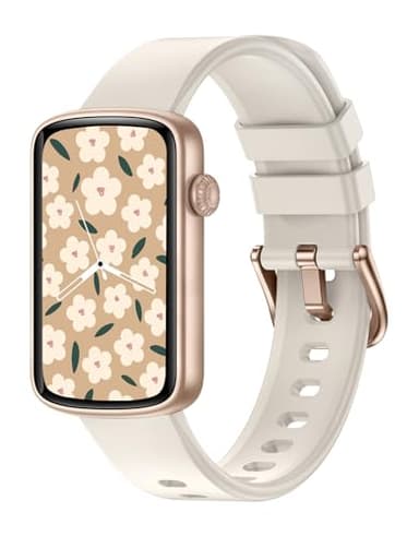 SHANG WING Reloj Inteligente Mujer,Pulsera Inteligente con Oxímetro, IP68 Impermeable,DIY Esfera Reloj, Monitor Sueño, Podómetro, Pulsómetro Smartwatch Mujer para Android iOS Starlight Blanco